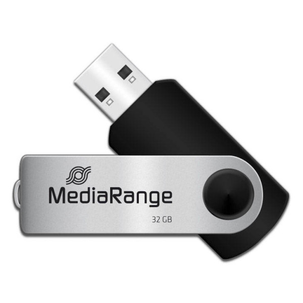 4260057127778 - USB Stick MediaRange Serie MR 32 GB USB 20 Drehkappengehäuse B 11 x T 11 x H 56 mm schwarz-silber 4260057127778 - USB Stick MediaRange Serie MR 32 GB USB 20 Drehkappengehäuse B 11 x T 11 x H 56 mm schwarz-silber