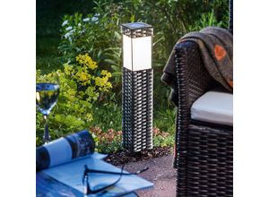 4260057863553 - Solarleuchte Rattan warmweiß 3500K Höhe 50 cm Standleuchte Gartenleuchte 102073 - Esotec