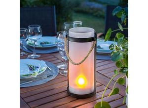 4260057868152 - - Solar Laterne Flammeneffekt Dekoleuchte Solarleuchte led Garten 102099