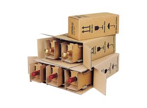 4260069661109 - Flaschenkarton Post DHL UPS für 075 l bis 1 l-Flaschen VE 20 Stk Innenmaße 134 x 134 x 321 mm für 1 Flasche ab 10 VE