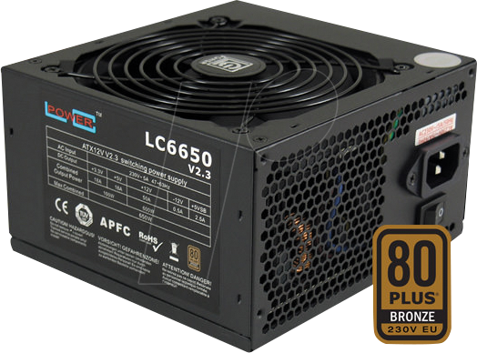 4260070125638 - LC6650 V23 - strømforsyning - 650 Watt Netzteile - 650 Watt - 120 mm - ATX - 80 Plus Bronze zertifiziert