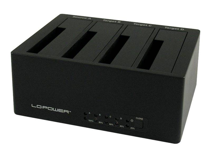 4260070126635 - LC Power LC-DOCK-U3-4B - HDD-Dockingstation mit Netzanzeige Ein Aus-Schalter Klon-Funktion Schächte 4 - 25   35 gemeinsam genutzt (64 cm 89 cm gemeinsam genutzt) - SATA - 5 Gbit s - eSATA USB 30