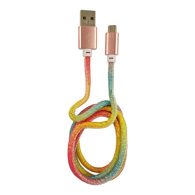 4260070127120 - LC-C-USB-MICRO-1M-3 USB A zu Micro-USB Kabel Regenbogen-Glitzer 1m