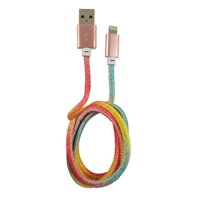 4260070127144 - LC-C-USB-Lightning-1M-3 (MFI) USB A zu Lightning Kabel Regenbogen-Gli