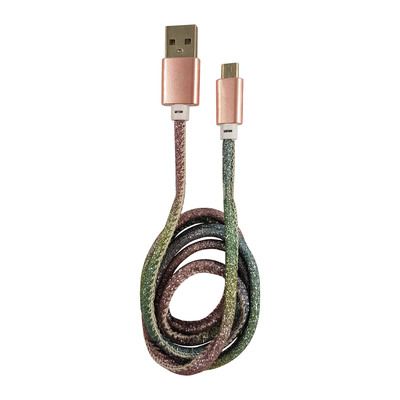 4260070127151 - LC-C-USB-MICRO-1M-4 USB A zu Micro-USB Kabel Disco-Glitzer 1m