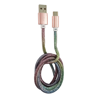 4260070127168 - LC-C-USB-TYPE-C-1M-4 USB A zu USB-C Kabel Disco-Glitzer 1m