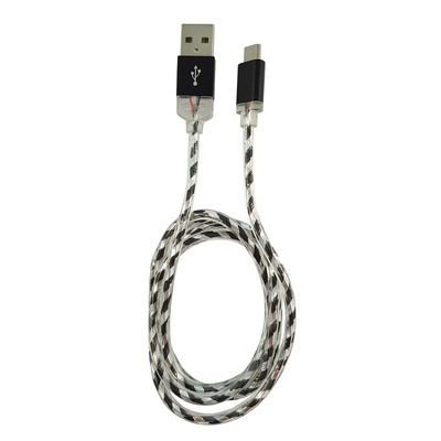 4260070127274 - LC-C-USB-MICRO-1M-8 USB A zu Micro-USB Kabel schwarz silber LED 1m