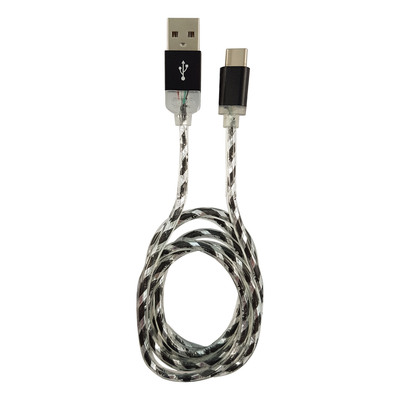 4260070127281 - LC-C-USB-TYPE-C-1M-8 USB A USB-C Kabel schwarz silber beleuchtet 1m