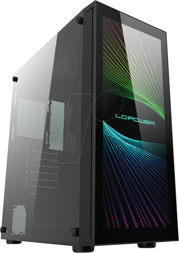 4260070127762 - LC Power Gaming 800B Interlayer X - Tower - ATX - Seitenteil mit Fenster (gehärtetes Glas) - keine Spannungsversorgung - Schwarz