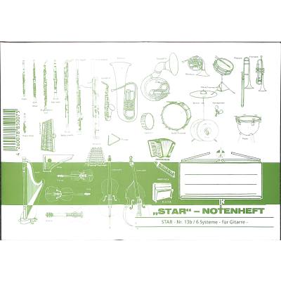 4260078850075 - Notenheft A5 quer mit Gitarrenbünden