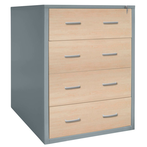 4260090172742 - Hängeregistraturschrank ahorn silber 4 Schubladen 111019 4260090172742 111019