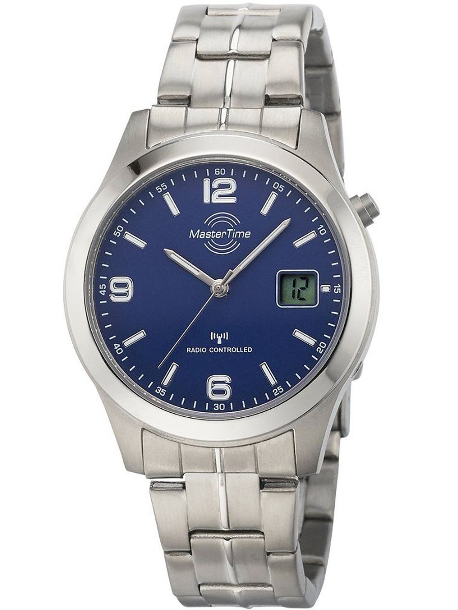 4260091354505 - Funkuhr MTGT-10351-31M Armbanduhren blau (titansilberfarben) Herren Quarzuhren Armbanduhr Quarzuhr Herrenuhr Datum