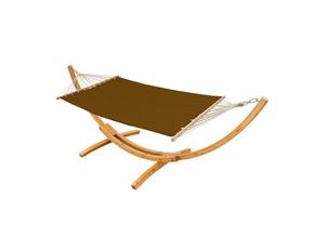 4260096059122 - Hängematte mit Gestell 310 x 120 cm - Holz Hängemattengestell 4260096059122 - Hängematte mit Gestell 310 x 120 cm - Holz Hängemattengestell