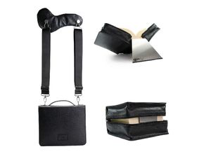 4260106430842 - SKIN von Barth & Bauer E K SKIN Tasche PUR Gr XL (Nappa-Leder) onyx-schwarz    gefertigt aus langlebigem Nappa Leder   im Set mit ergonomisch gepolstertem Tragegurt & rutschfester Buchstütze mit Gummikante