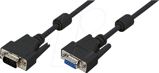 4260113560228 - LOGILINK CV0005 - VGA Monitor Kabel 15-pol VGA Verlängerung 2x Ferrrit schwarz