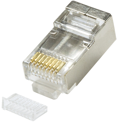 4260113570012 - LogiLink RJ45-Modularstecker CAT 5e geschirmt MP0004 Stecker gerade Pole 8P8C Silber 100 St