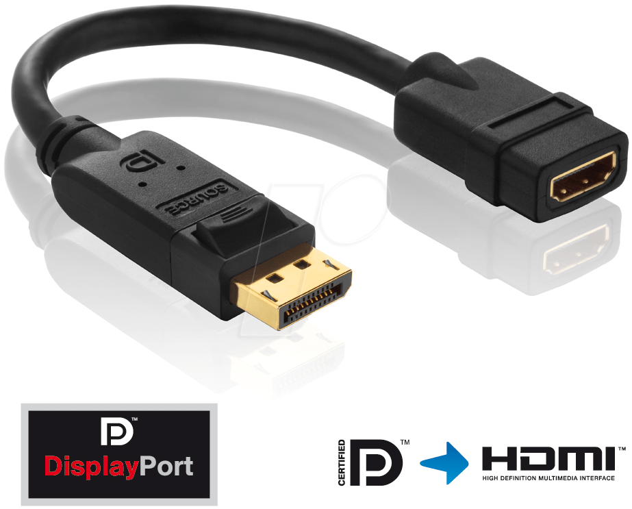 4260134118729 - PURE PI155 - DisplayPort Adapter DP Stecker auf HDMI Buchse