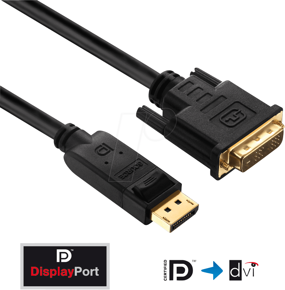 4260134118828 - Purelink - PureInstall PI5200 - DisplayPort-Kabel - dvi-d (m) bis DisplayPort (m) - 30m - Schwarz (PI5200-030) (PI5200-030)