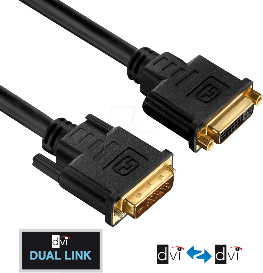 4260134119146 - PURE PI4300-050 - DVI Verlängerung DVI 24+1 Stecker auf Buchse Dual Link 5 m (PI4300-050)