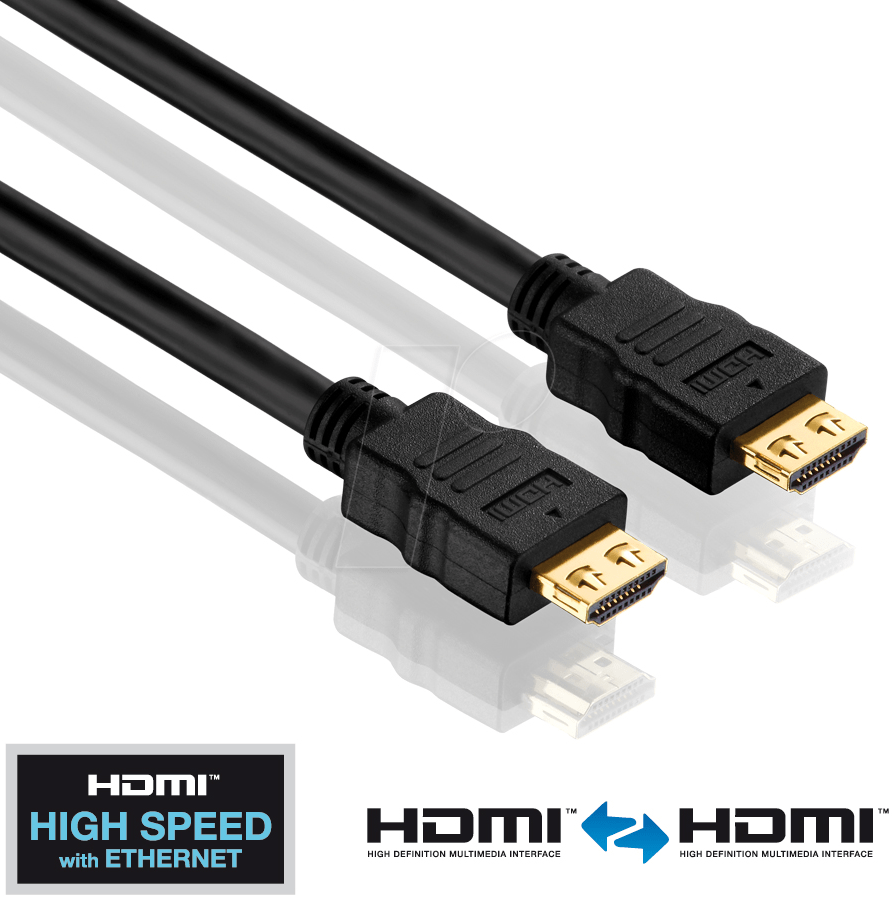 4260134119566 - Purelink - PureInstall - hdmi mit Ethernetkabel - hdmi Typ a (m) bis hdmi Typ a (m) - 50cm - Dreifachisolierung - Schwarz (PI1000-005) (PI1000-005)