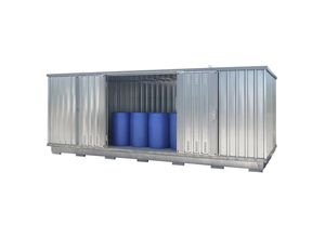 4260139975020 - Umweltcontainer verzinkt vormontiert aktive Lagerung für entzündbare Flüssigkeiten Auffangvolumen 2x1400 l BxTxH 6075x2875x2385 mm