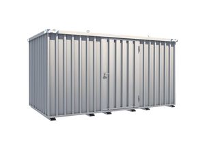 4260145950073 - Schnellbau-Container verzinkt Außen-BxHxT 2100 x 2100 x 4100 mm 1 Flügeltür lange Seite