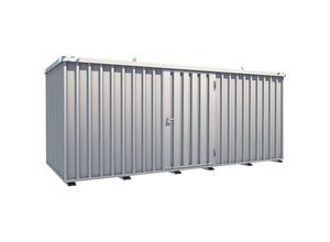 4260145950479 - Schnellbau-Container verzinkt Außen-BxHxT 2100 x 2100 x 5100 mm 1 Flügeltür lange Seite