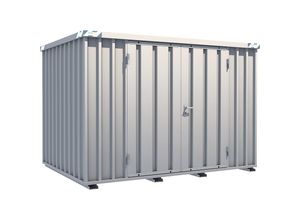 4260145956723 - Schnellbau-Container verzinkt Außen-BxHxT 2100 x 2100 x 3100 mm 2 Flügeltüren lange Seite