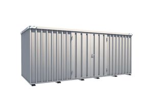 4260145956747 - Schnellbau-Container verzinkt Außen-BxHxT 2100 x 2100 x 5100 mm 2 Flügeltüren lange Seite