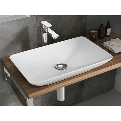 4260155262531 - Design Keramik Aufsatzwaschbecken Eckig Waschschale Waschtisch KBLeon001 - Aqua Bagno