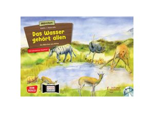 4260179514838 - Das Wasser gehört allen Ein Märchen aus Afrika m Audio-CD Kamishibai Bildkartenset m 1 Beilage - Kuntu Stiftung Weltethos Box