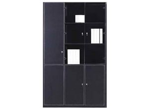 4260180272598 - Jet-line - Aktenschrank Prato schwarz 12 m breit 2 m hoch