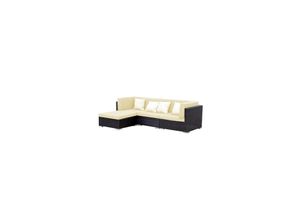 4260180276145 - Garten Lounge Bergen schwarz-beige aus Aluminium Gartenmöbel