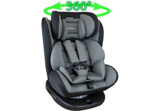 4260182777374 - Xomax - Auto Kindersitz mit 360° Drehfunktion und isofix für Kinder von 0 - 36 kg (Klasse 0 i ii iii) 916 Grau Schwarz