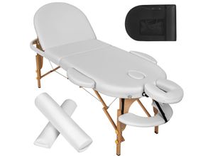 4260182870969 - tectake® 3 Zonen Massageliege inklusive Lagerungsrollen und Tragetasche klappbar und höhenverstellbar 230 x 104 x 625 - 85 cm