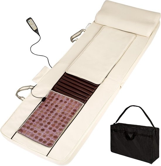 4260182873908 - tectake® Shiatsu-Massagematratze mit Jadestein-Wärmematte 4 Massagezonen und 4 Massagestärken 1865 x 60 x 11 cm