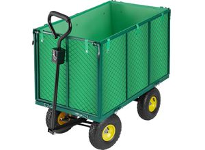 4260182875070 - tectake® Bollerwagen mit klappbaren Seitenwänden leichtgängige Lenkachse mit gepolstertem Griff Belastbarkeit 544 kg