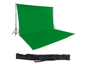 4260182876008 - tectake® Fotohintergrund-Set 6 x 3 m mit 2 Teleskopständern aus Aluminium inklusive Tragetasche