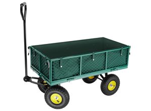 4260182878064 - tectake® Bollerwagen mit klappbaren Seitenwänden leichtgängige Lenkachse mit gepolstertem Griff Belastbarkeit 350 kg