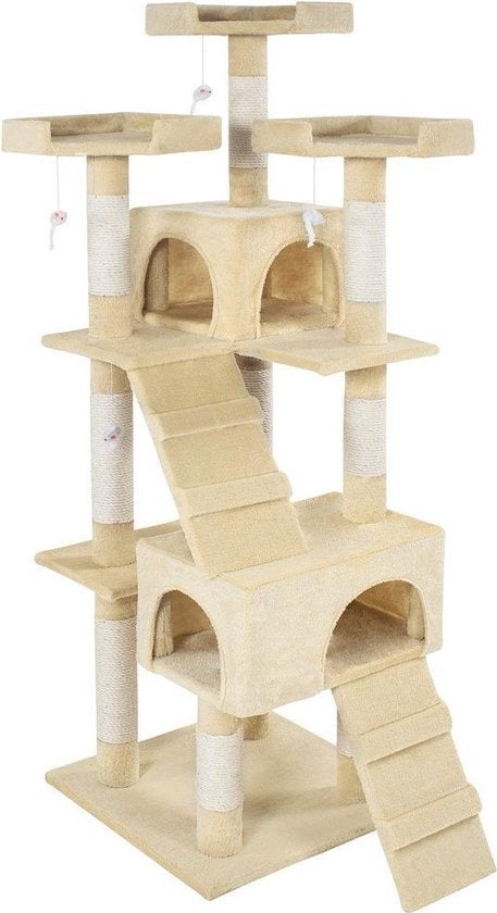 4260182878699 - Tectake - Kratzbaum Barney 170cm - Katzenbaum Katzenkratzbaum Katzenhaus - beige - beige