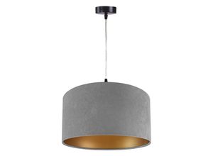 4260183475842 - Kiom - Pendelleuchte Hängeleuchte Jalua p Velours grey & gold ø 40 cm 10624 - grau   gold