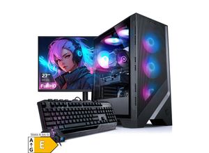 4260185623760 - PC Set Gaming mit 27 Zoll TFT [Total V] AMD Ryzen 7 5700X 16GB DDR4 NVIDIA RTX 4060 8 GB 1TB SSD WLAN Windows 11