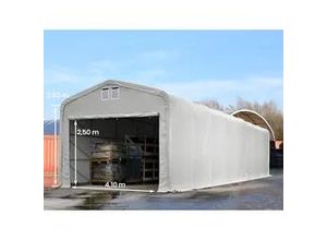 4260187834041 - Wikinger 5x16m Zelthalle PVC-Plane grau mit Statik (Betonuntergrund) - (438182)