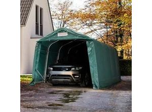 4260187837554 - 33x48m Zeltgarage PVC-Plane dunkelgrün mit Statik (Erduntergrund) - (58315)