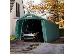 4260187837615 - 33x72m Zeltgarage PVC-Plane dunkelgrün mit Statik (Erduntergrund) - (58537)