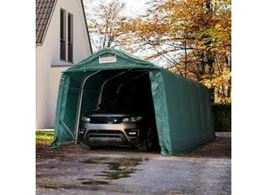 4260187837721 - 33x6m Zeltgarage PVC-Plane dunkelgrün mit Statik (Betonuntergrund) - (68449)