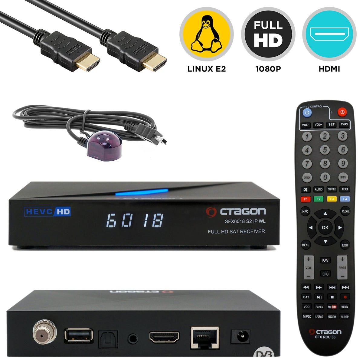 4260189999373 - SFX6018 WL S2+IP Full HD Sat IP-Receiver (Linux E2 &  Define OS DVB-S2 1080p HDMI WiFi)