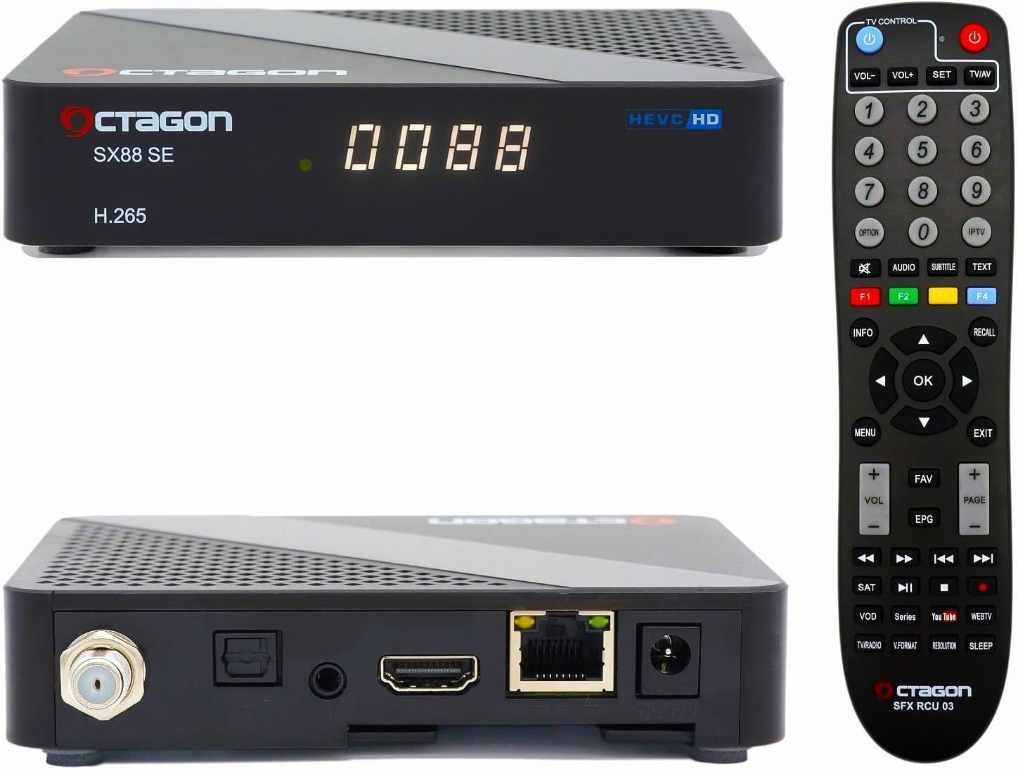 4260189999984 - SX88 SE V2 Full HD Sat IP-Receiver (DVB-S2 Kartenleser USB HDMI Schwarz)