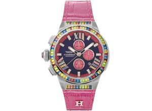 4260207821037 - Chronograph HAEMMER GERMANY DALIA GR-002 Armbanduhren rosa Damen Quarzuhr Damenuhr Datum Stoppfunktion Saphirglas Lederarmband