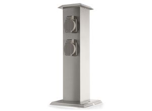 4260213361053 - Grafner® Edelstahl Steckdosensäule mit 4 Außensteckdosen Gartensteckdose Energiesäule